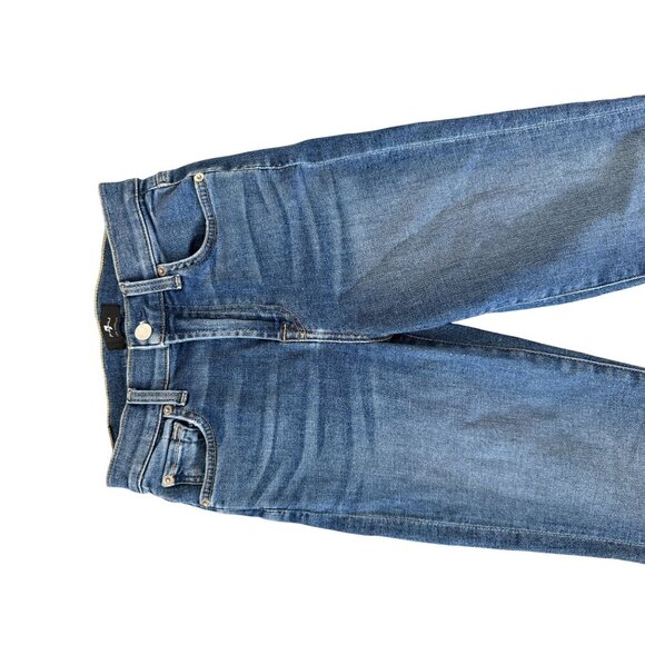 7 FOR ALL MANKIND High Waist Slim Kick Blue Jeans Size 23 - Picture 9 of 11